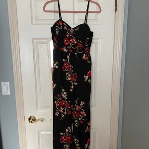 Beautiful Black and Red Floral Jumpsuit